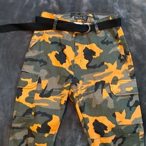 multiple colors camo pants w belt women/men